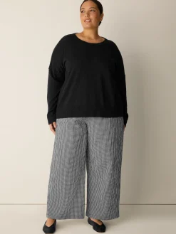 Organic Linen Cotton Slub Crew Neck Top