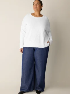 Organic Linen Cotton Slub Crew Neck Top