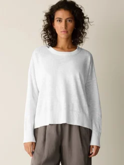 Organic Linen Cotton Slub Crew Neck Top