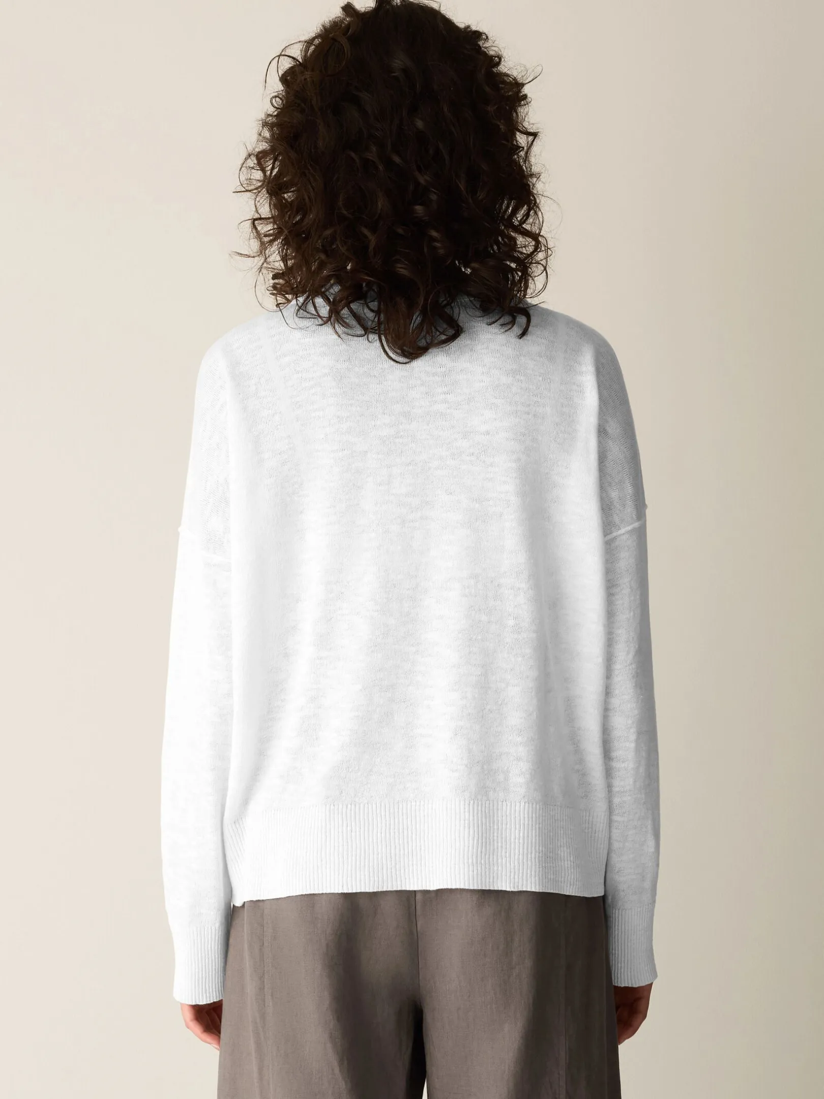 Organic Linen Cotton Slub Crew Neck Top