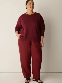 Organic Linen Cotton Slub Crew Neck Top