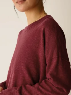 Organic Linen Cotton Slub Crew Neck Top