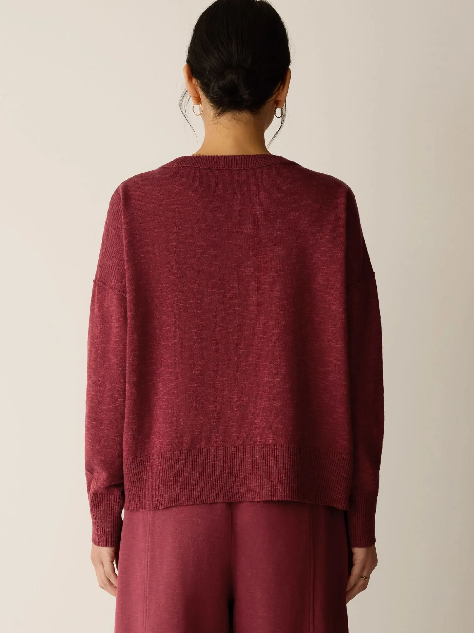Organic Linen Cotton Slub Crew Neck Top