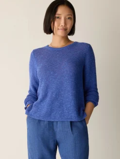 Organic Linen Cotton Slub Crew Neck Top