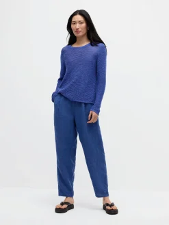 Organic Linen Cotton Slub Crew Neck Top