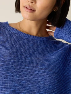 Organic Linen Cotton Slub Crew Neck Top