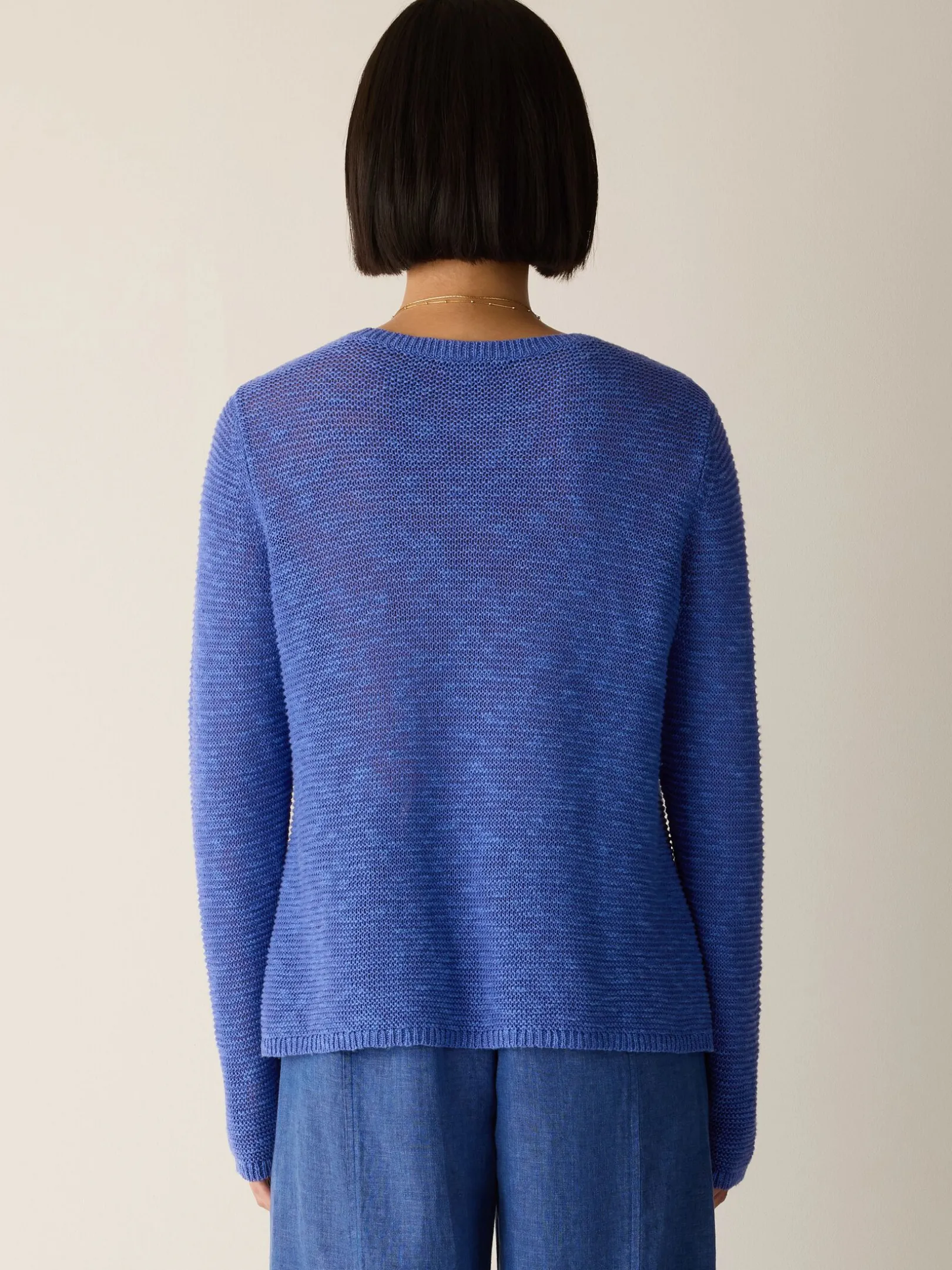 Organic Linen Cotton Slub Crew Neck Top