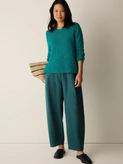 Organic Linen Cotton Slub Crew Neck Top