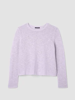 Organic Linen Cotton Slub Crew Neck Top