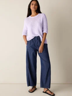 Organic Linen Cotton Slub Crew Neck Top