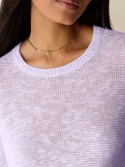Organic Linen Cotton Slub Crew Neck Top