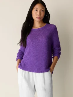 Organic Linen Cotton Slub Crew Neck Top