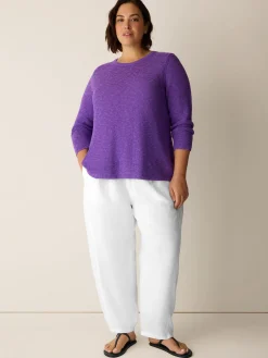 Organic Linen Cotton Slub Crew Neck Top