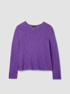 Organic Linen Cotton Slub Crew Neck Top