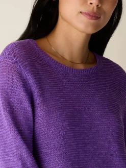 Organic Linen Cotton Slub Crew Neck Top