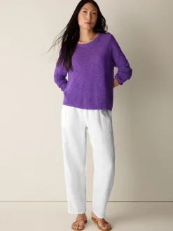 Organic Linen Cotton Slub Crew Neck Top