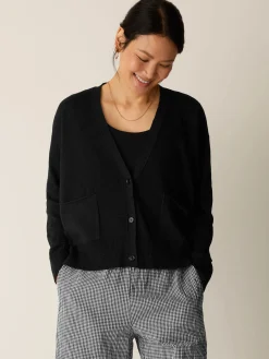Organic Linen Cotton Slub Slouchy Cardigan