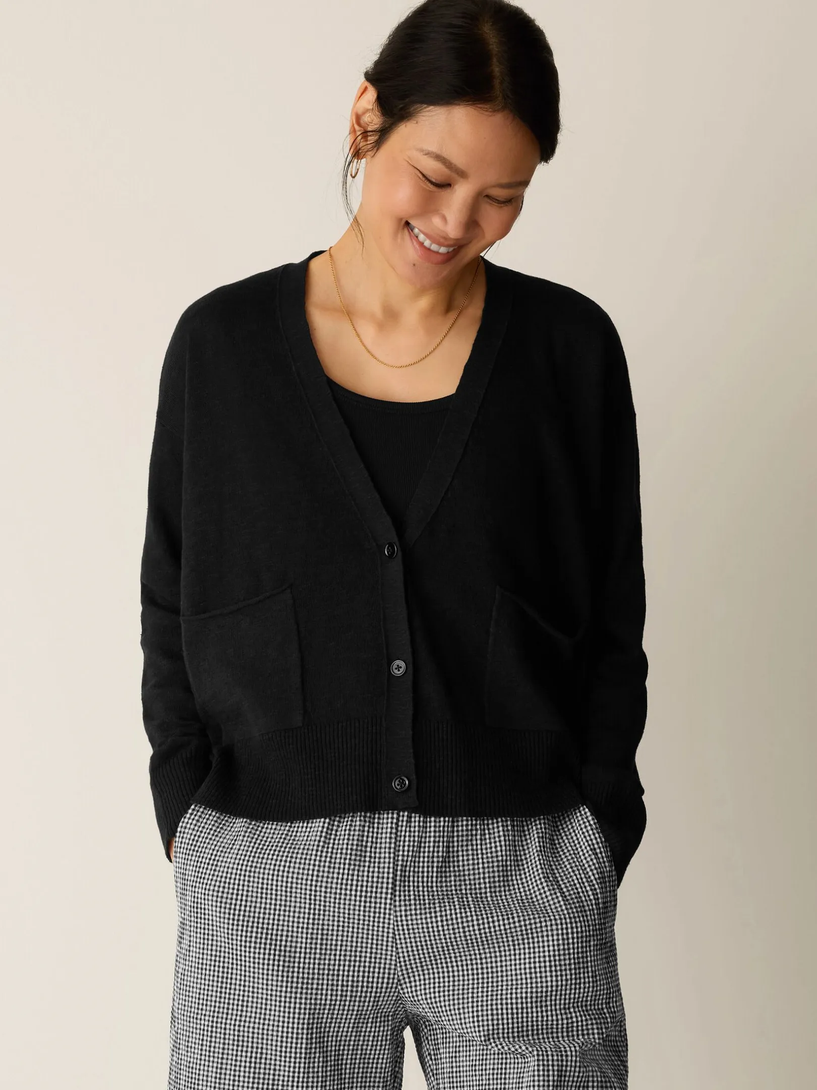Organic Linen Cotton Slub Slouchy Cardigan