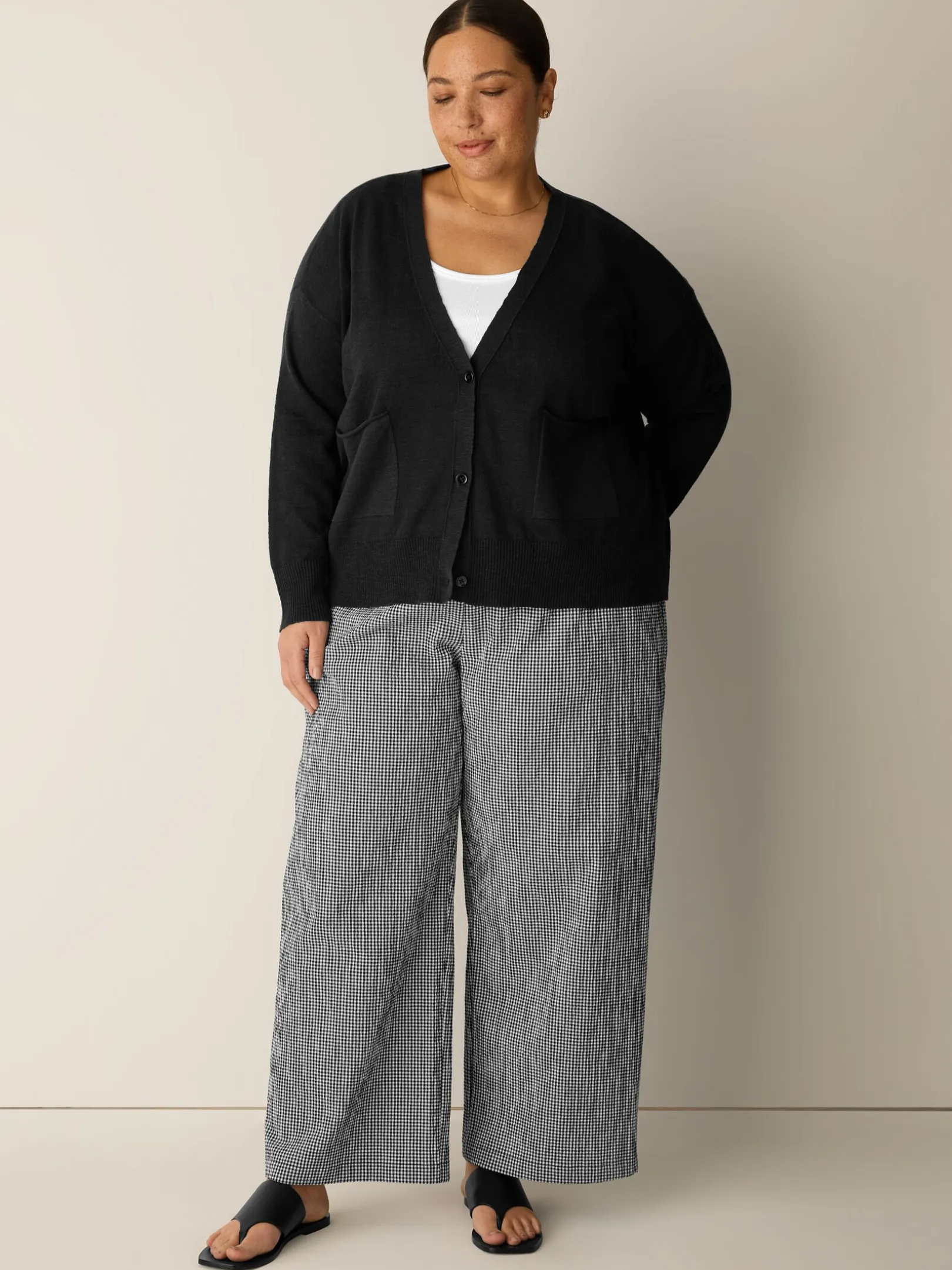 Organic Linen Cotton Slub Slouchy Cardigan