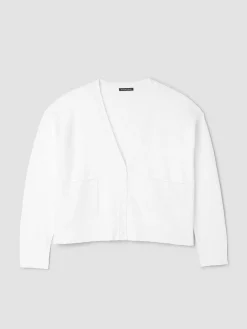 Organic Linen Cotton Slub Slouchy Cardigan