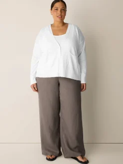 Organic Linen Cotton Slub Slouchy Cardigan