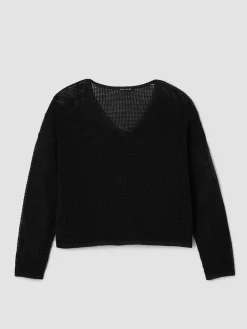 Organic Linen Cotton V-Neck Box-Top