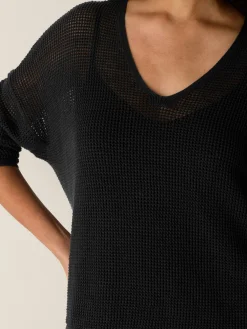 Organic Linen Cotton V-Neck Box-Top