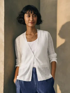 Organic Linen Cotton V-Neck Cardigan