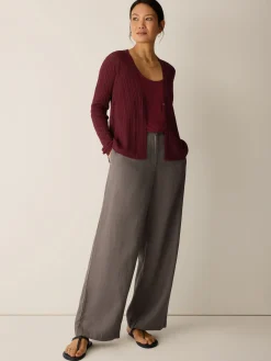 Organic Linen Cotton V-Neck Cardigan