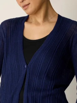 Organic Linen Cotton V-Neck Cardigan