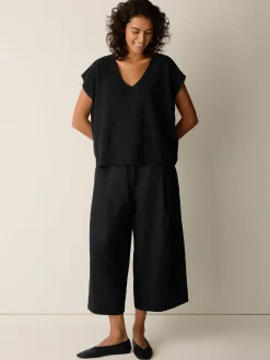 Organic Linen Cotton V-Neck Top