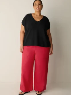 Organic Linen Cotton V-Neck Top