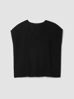 Organic Linen Cotton V-Neck Top