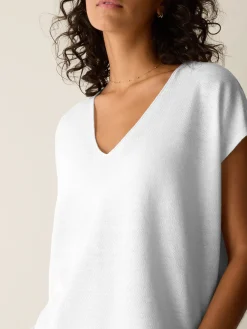 Organic Linen Cotton V-Neck Top