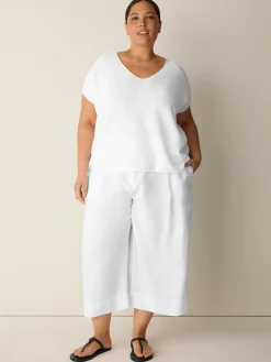 Organic Linen Cotton V-Neck Top