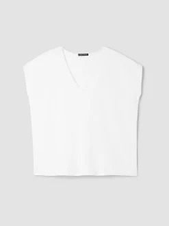 Organic Linen Cotton V-Neck Top