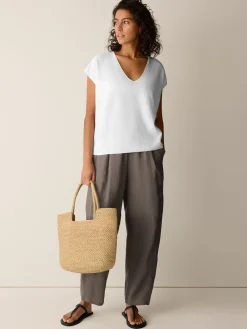 Organic Linen Cotton V-Neck Top