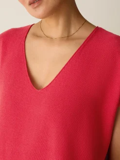 Organic Linen Cotton V-Neck Top