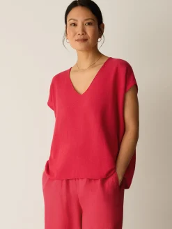 Organic Linen Cotton V-Neck Top