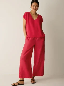 Organic Linen Cotton V-Neck Top