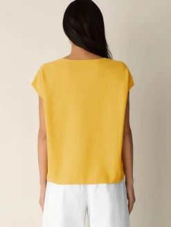 Organic Linen Cotton V-Neck Top