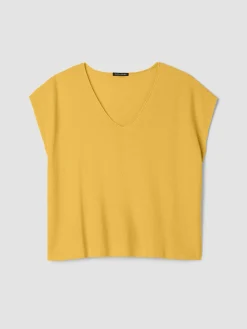 Organic Linen Cotton V-Neck Top