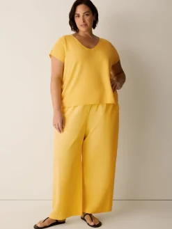 Organic Linen Cotton V-Neck Top