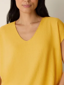 Organic Linen Cotton V-Neck Top
