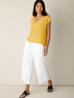 Organic Linen Cotton V-Neck Top