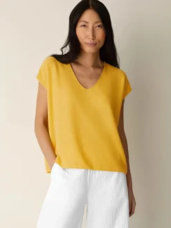 Organic Linen Cotton V-Neck Top