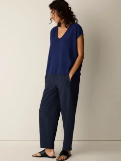 Organic Linen Cotton V-Neck Top