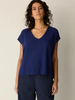 Organic Linen Cotton V-Neck Top