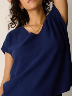 Organic Linen Cotton V-Neck Top