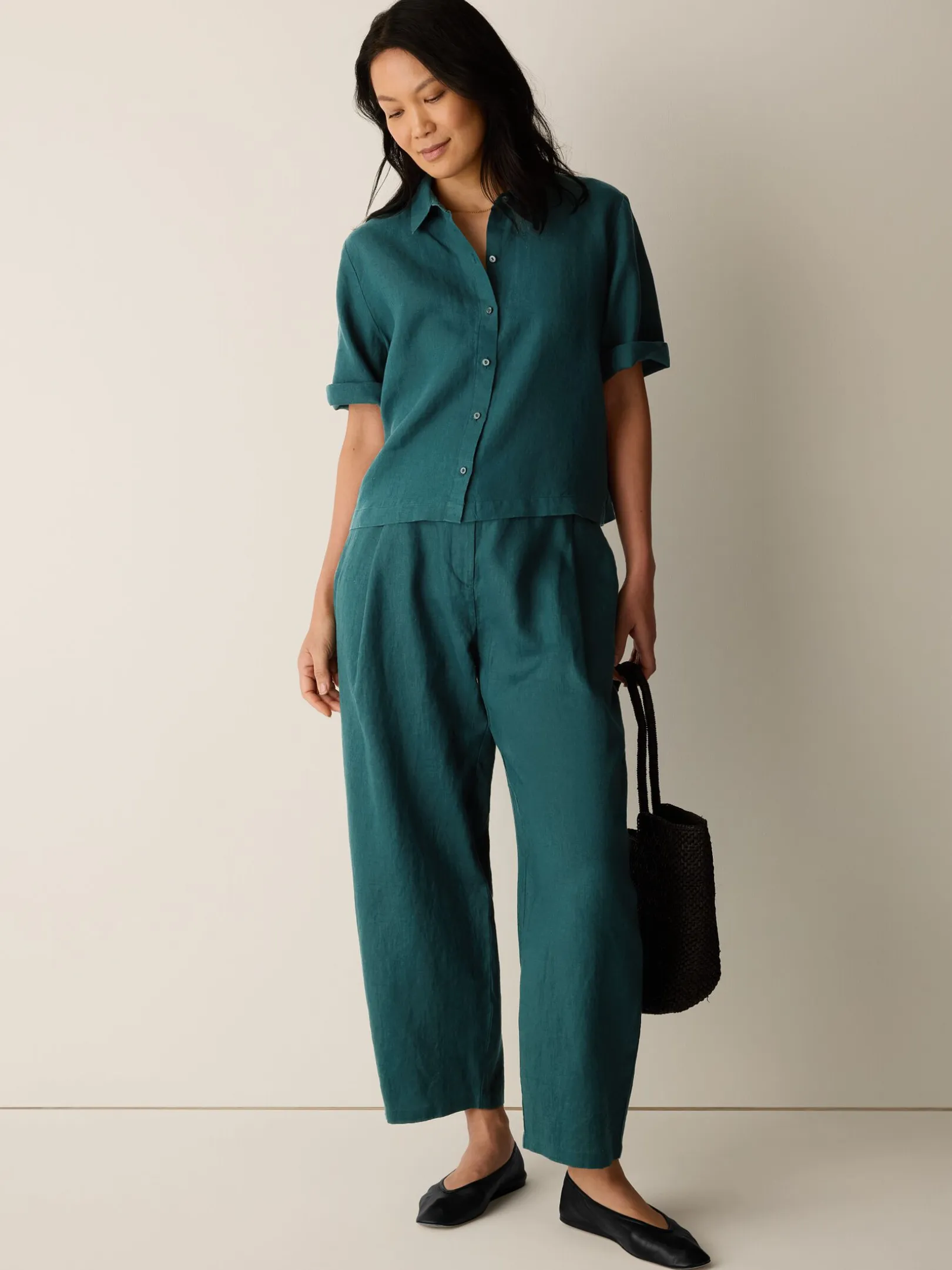 Organic Linen Curved Trouser